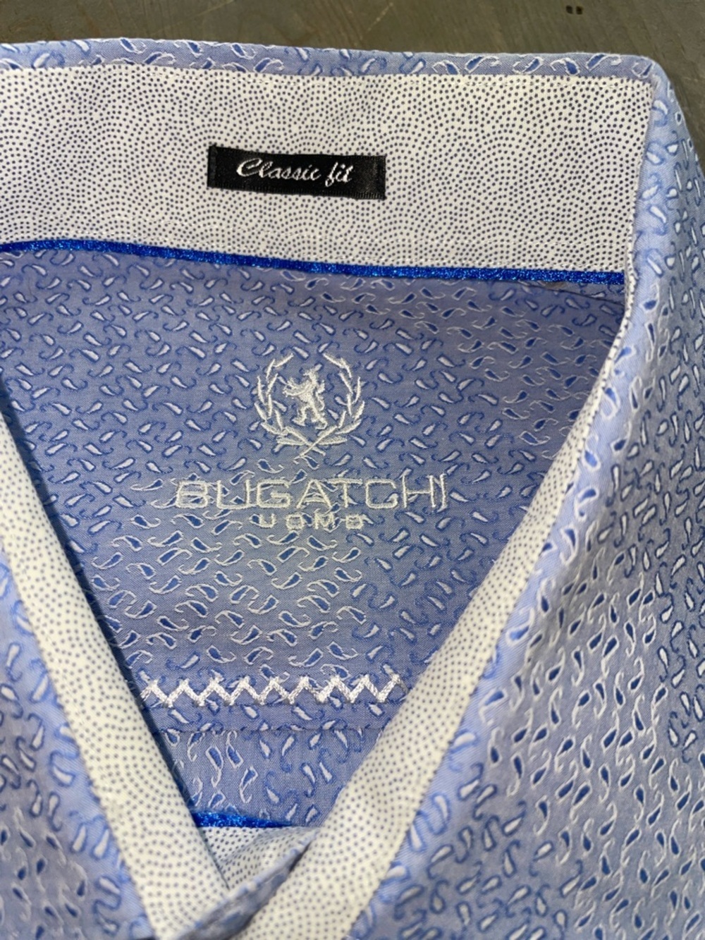 Bugatchi Exclusive Rare Tone on Tone MicroPatterned Men's Shirt Fits like XXL - Picture 3 of 5